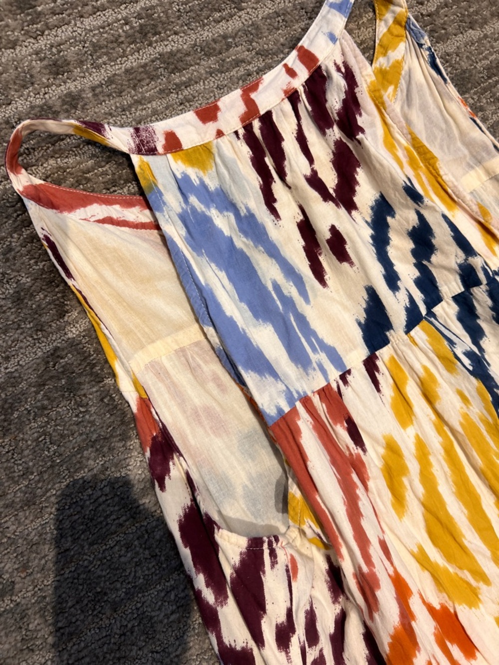 Tahari Multicolor Tiered Maxi Dress with Abstract Print - Picture 9 of 14